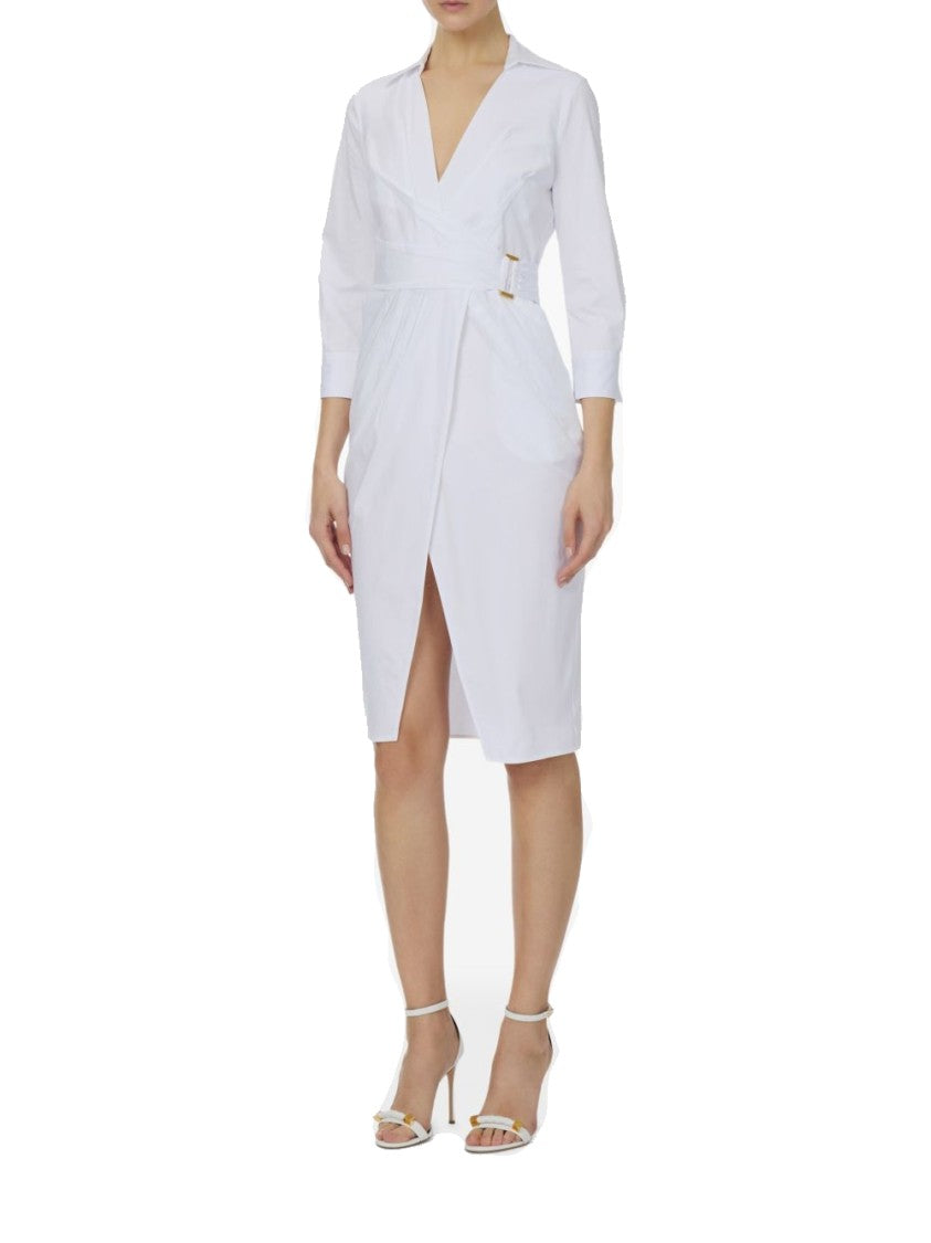 Elisabetta Franchi Tailored Wrap Dress With V-Neckline