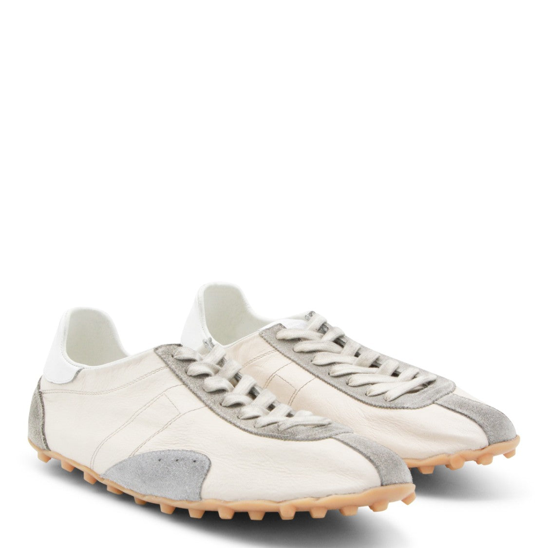 Maison Margiela Low-Profile Beige Leather Sneakers