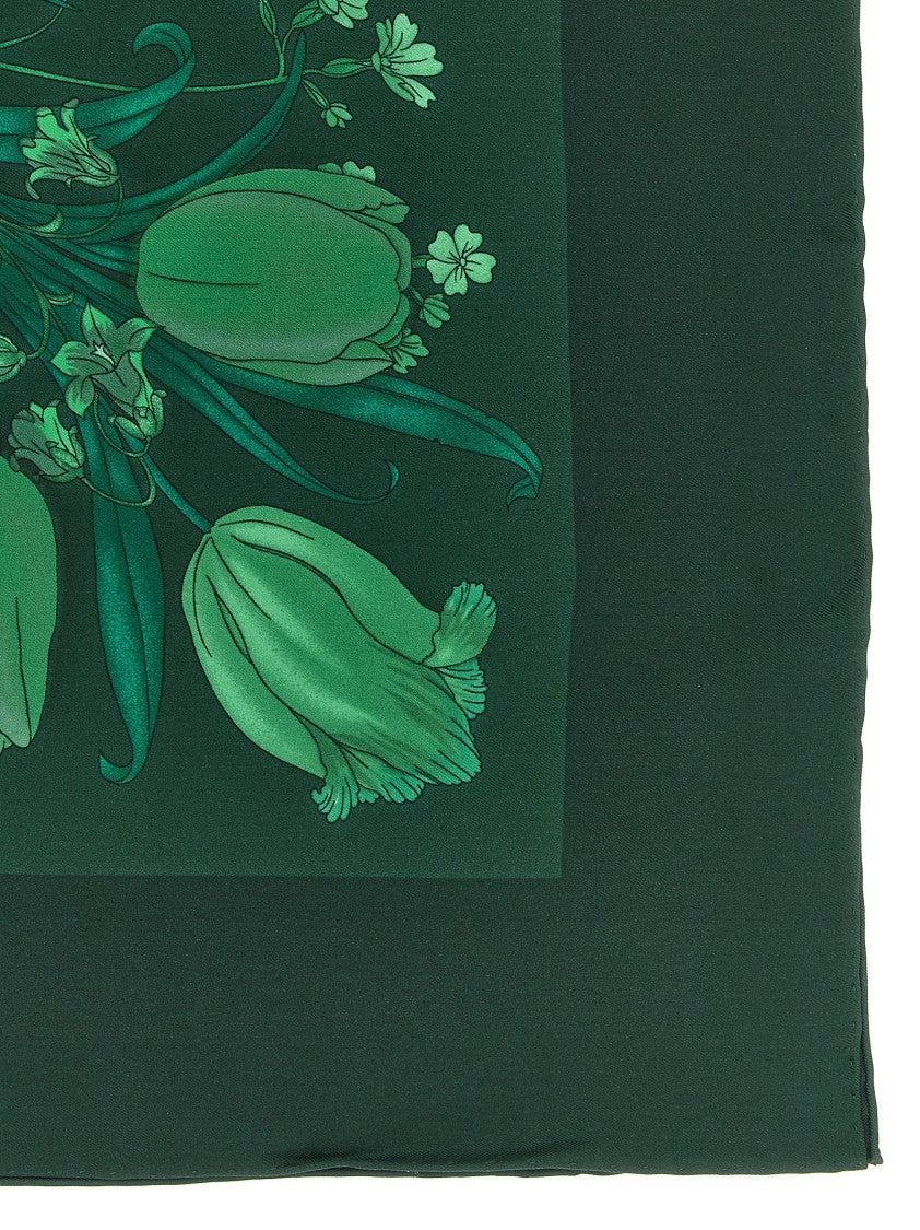 Gucci Silk Twill 'Flora' Carriage Scarf With Botanical Print