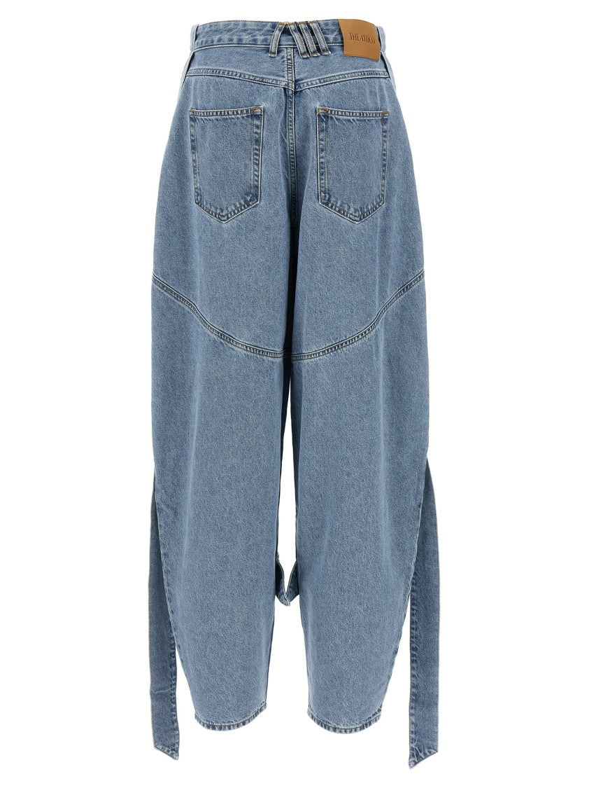 The Attico Washed Denim Tape Jeans
