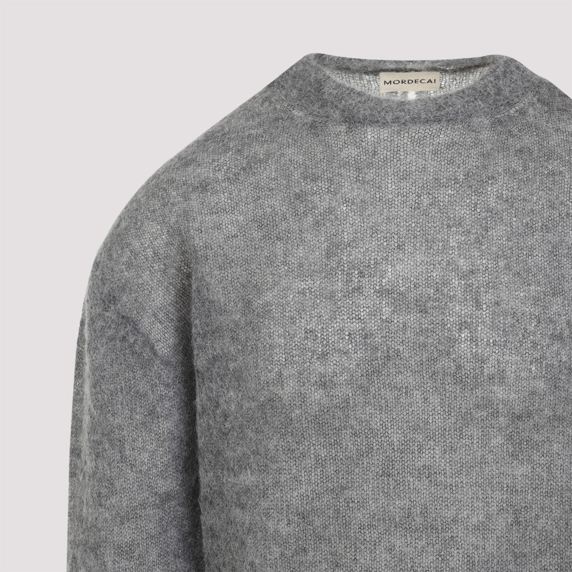 Mordecai Grey Melange Mohair Crewneck Sweater