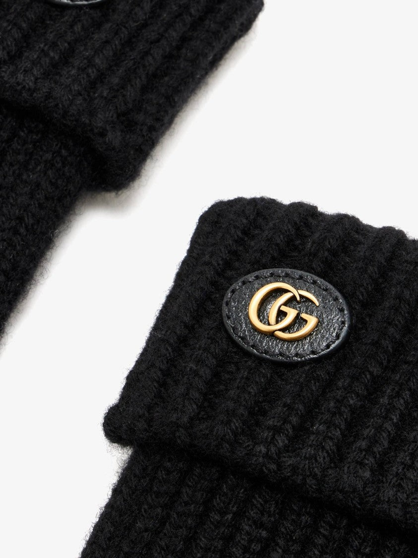 Gucci Black Viglos Knitted Gloves