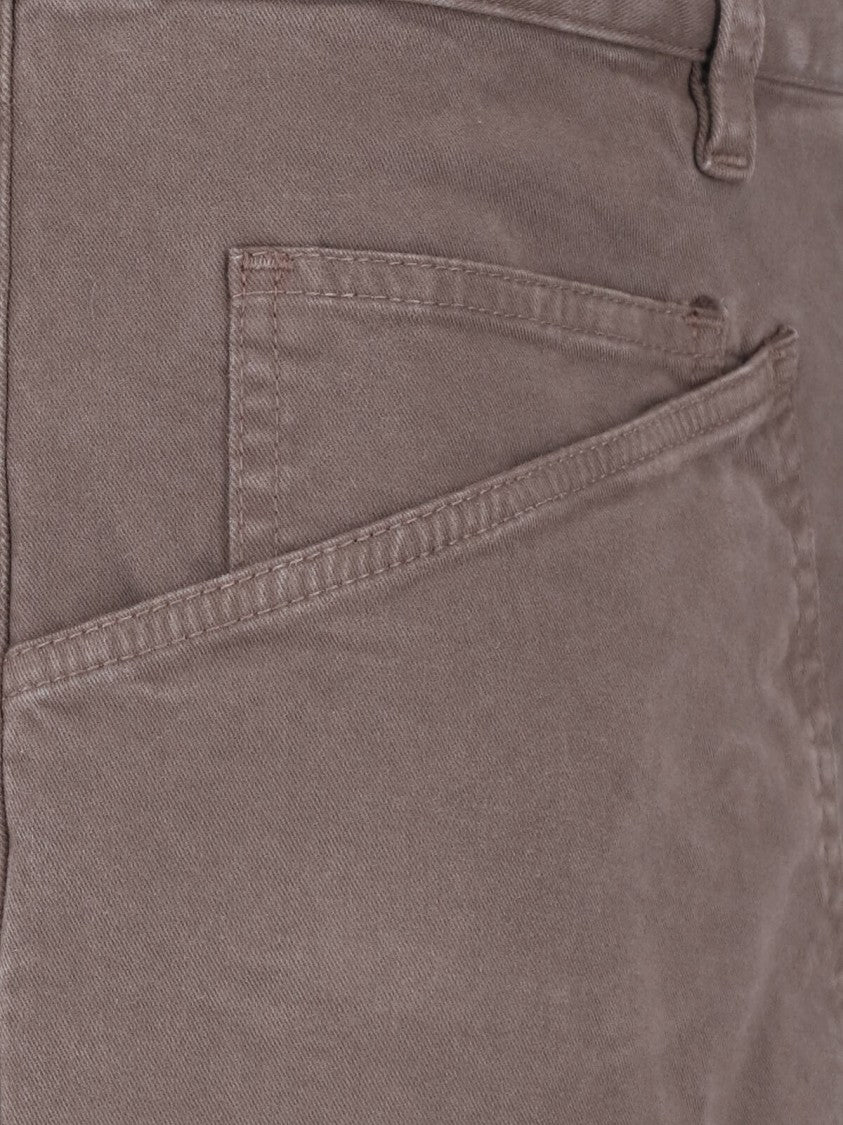 Nili Lotan Brown Shon Rounded-Leg Cotton Pants