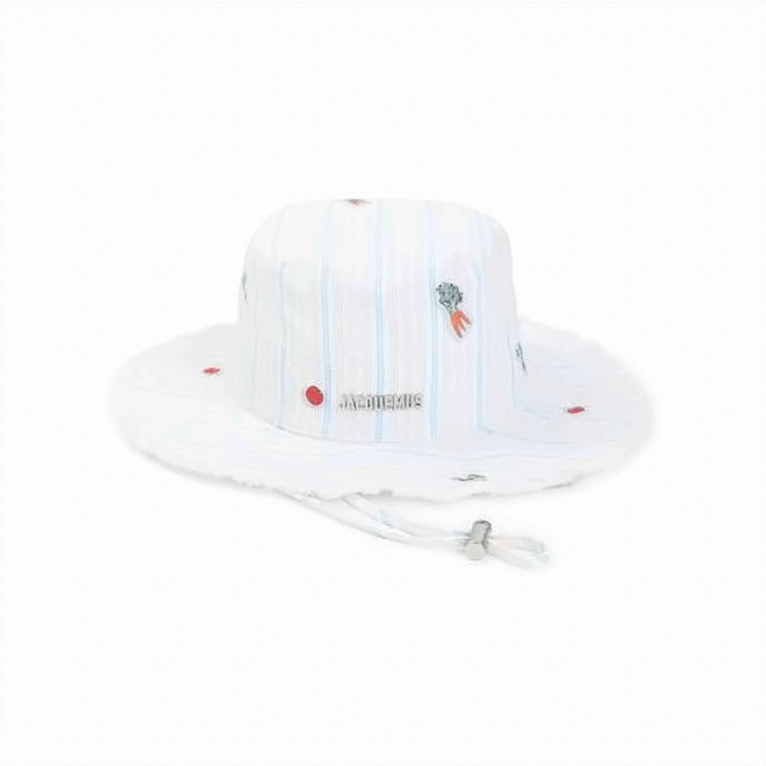Jacquemus Light Blue Striped Cotton Bucket Hat