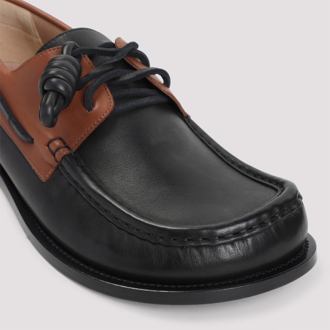 Loewe Dark Caramel Calf Skin Campo Boat Loafer