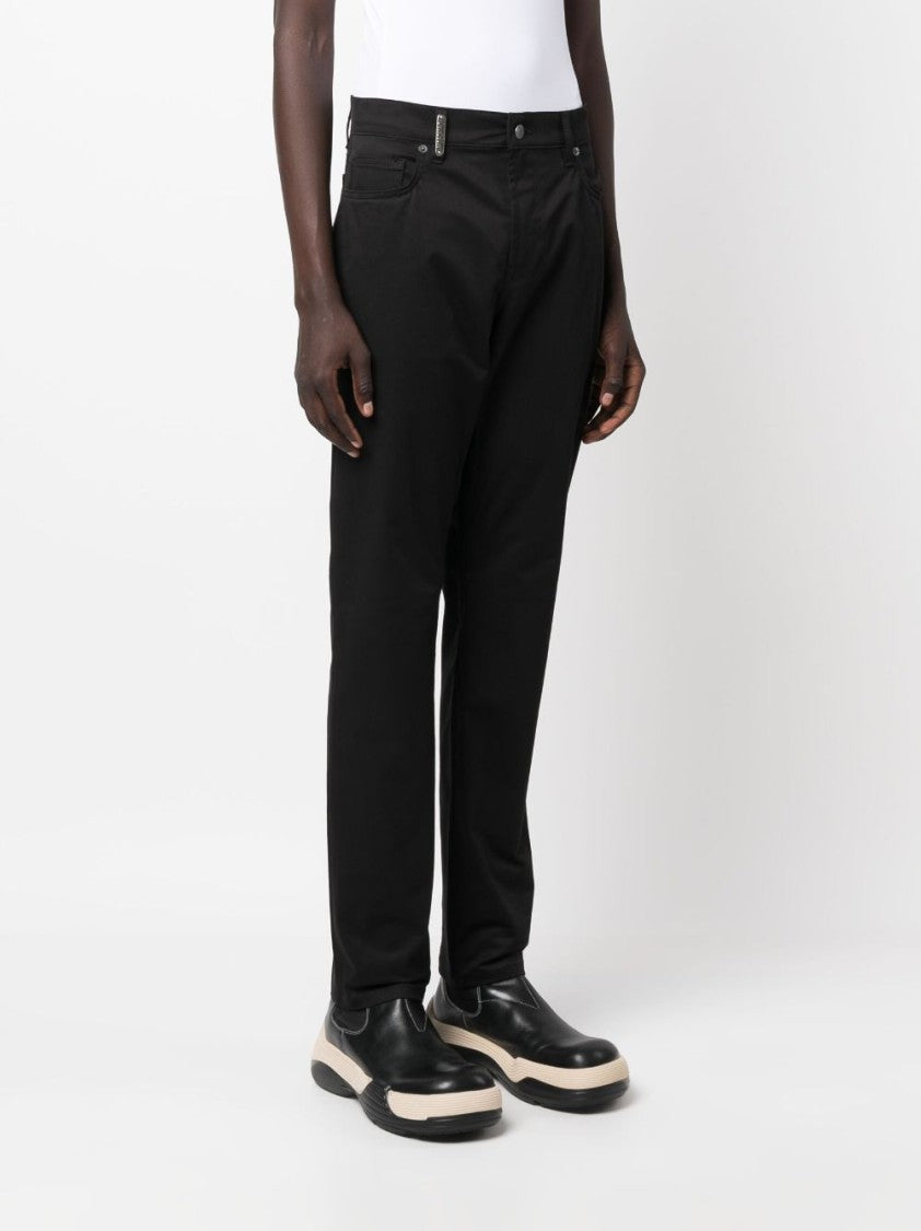 Moschino Mid-Rise Black Stretch-Cotton Trousers