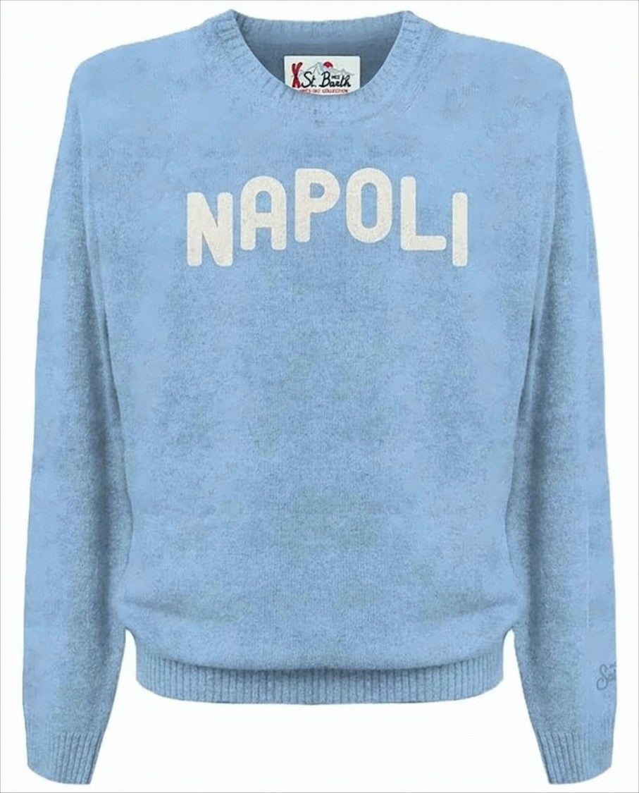 Mc2 Saint Barth Heron Alpaca Napoli Sweater With Fuzzy Detailing