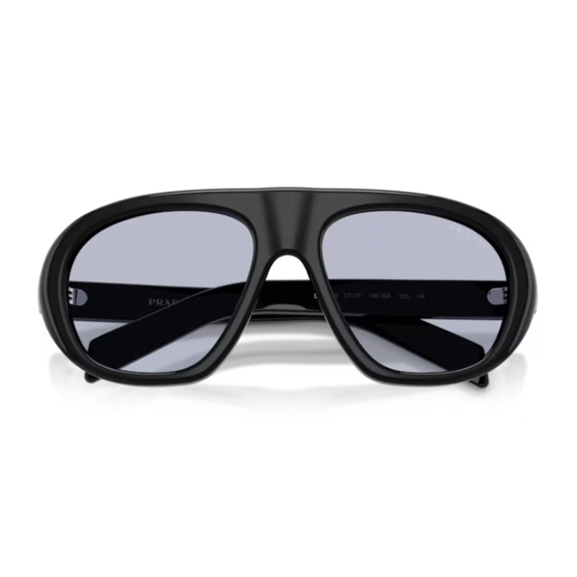 Prada Glossy Black C05s Oversized Pilot Acetate Sunglasses