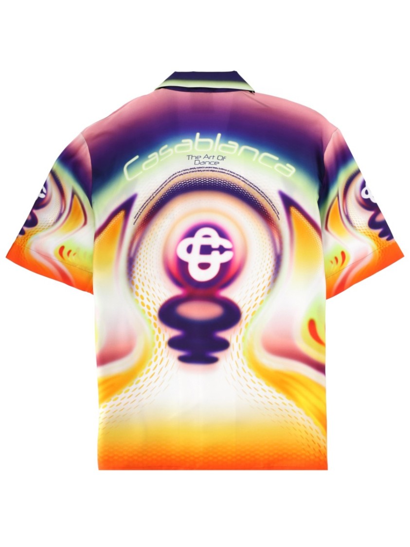 Casablanca Silk Psychedelic Printed Short Sleeve Shirt