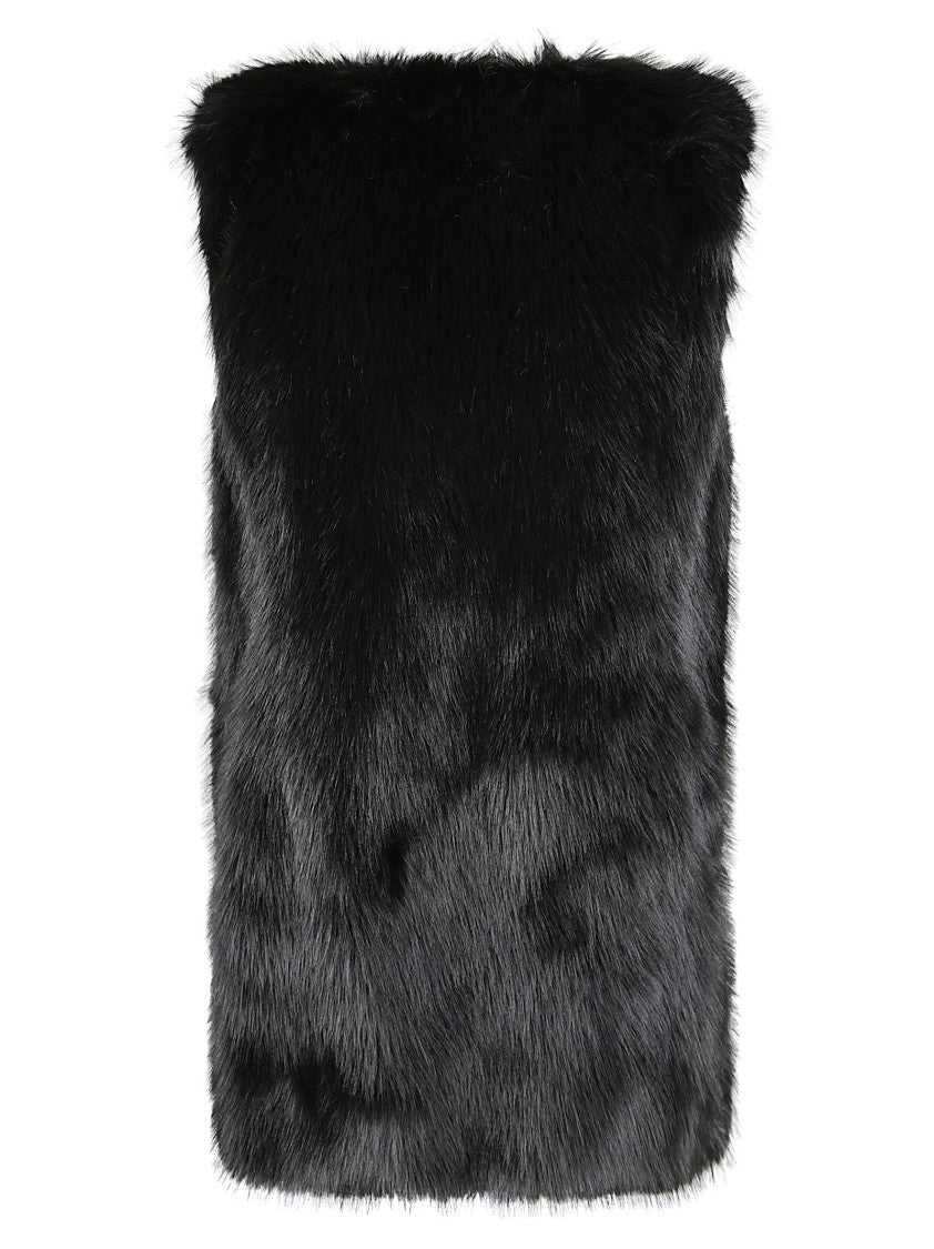 Herno Plush Faux Fur Waistcoat With Smooth Finish