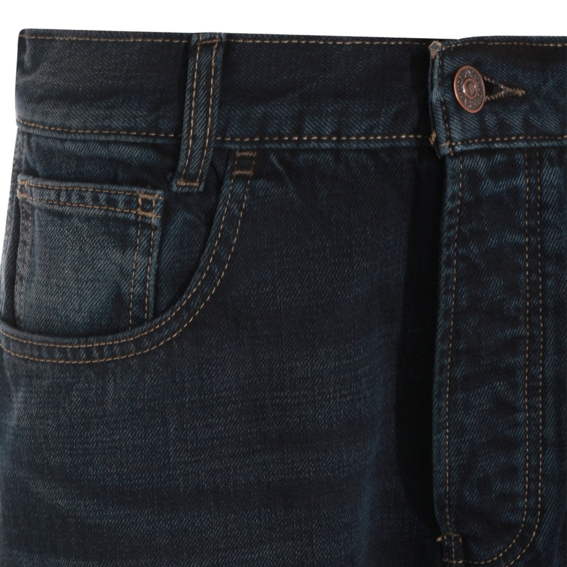 Aya Muse Straight-Leg Blue Denim Jeans With Curved Seams