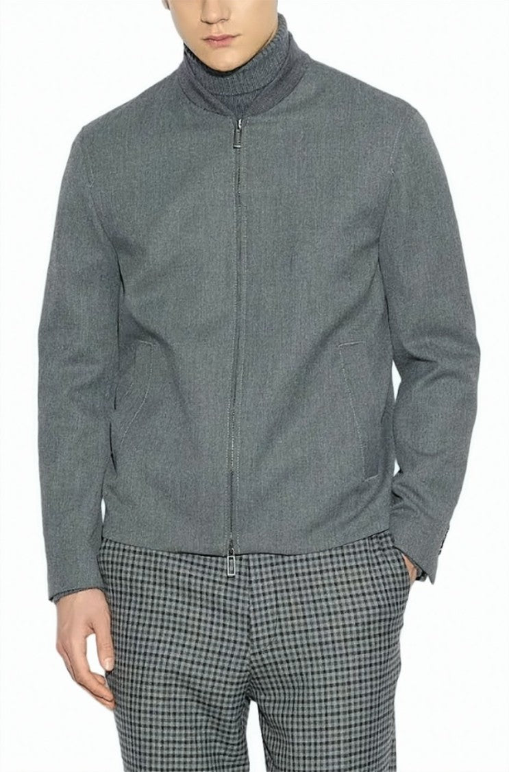 Paolo Pecora Wool Blend Tailored Double-Slider Zip Jacket