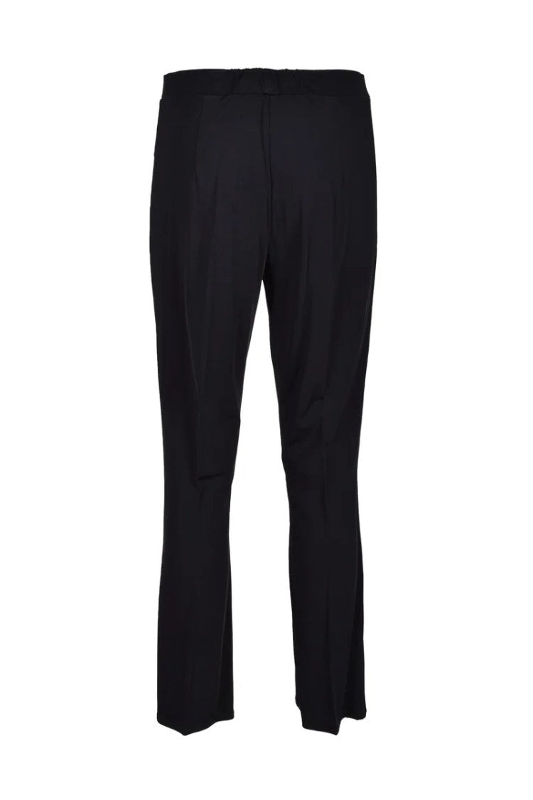 1-One Viscose Stretch Trousers With Cropped Silhouette And Seam Detailing