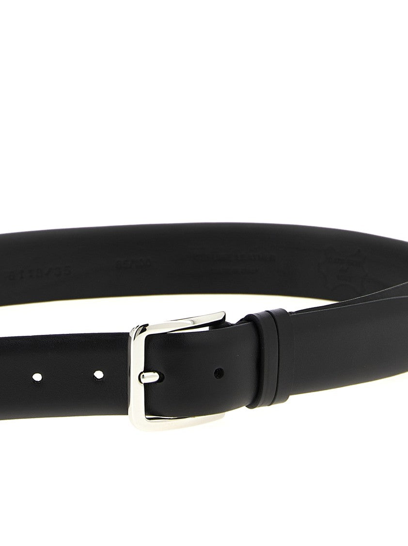 Zerbini Claudio Polished Metal Buckle Leather Belt