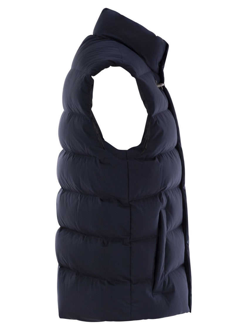 Fay Quilted Black Down Vest