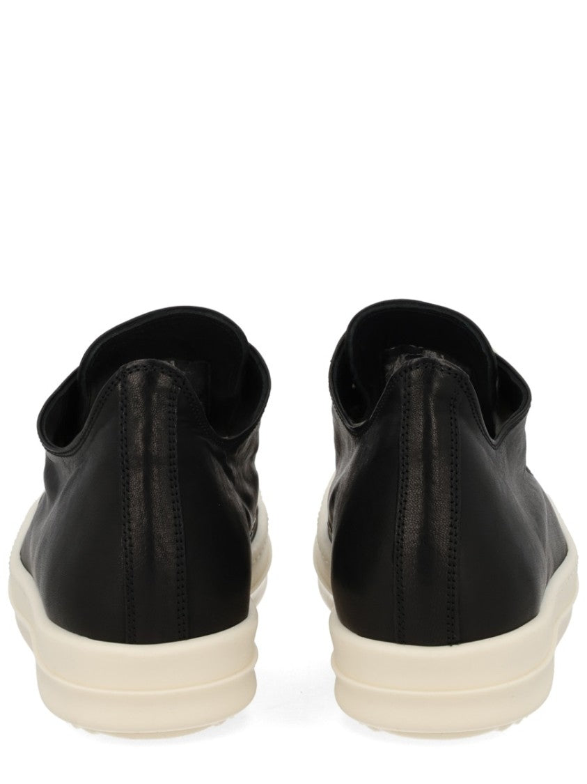 Rick Owens Low Sneaks Leather Monochrome Sneakers