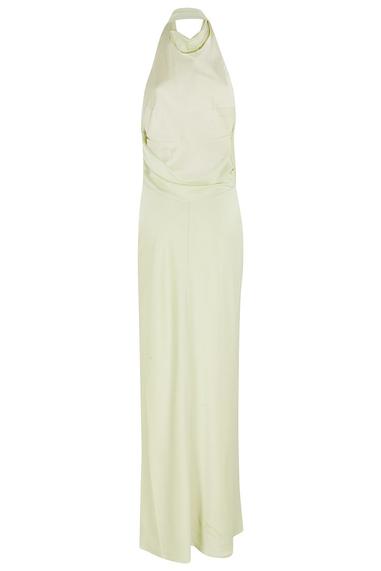 Simkhai Lime Green Reannon Draped American-Style Backless Maxi Dress