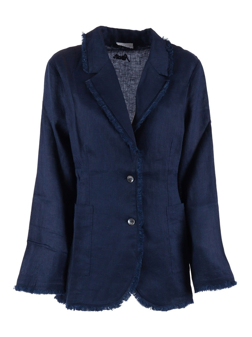 P.A.R.O.S.H. Tailored Frayed Linen Jacket