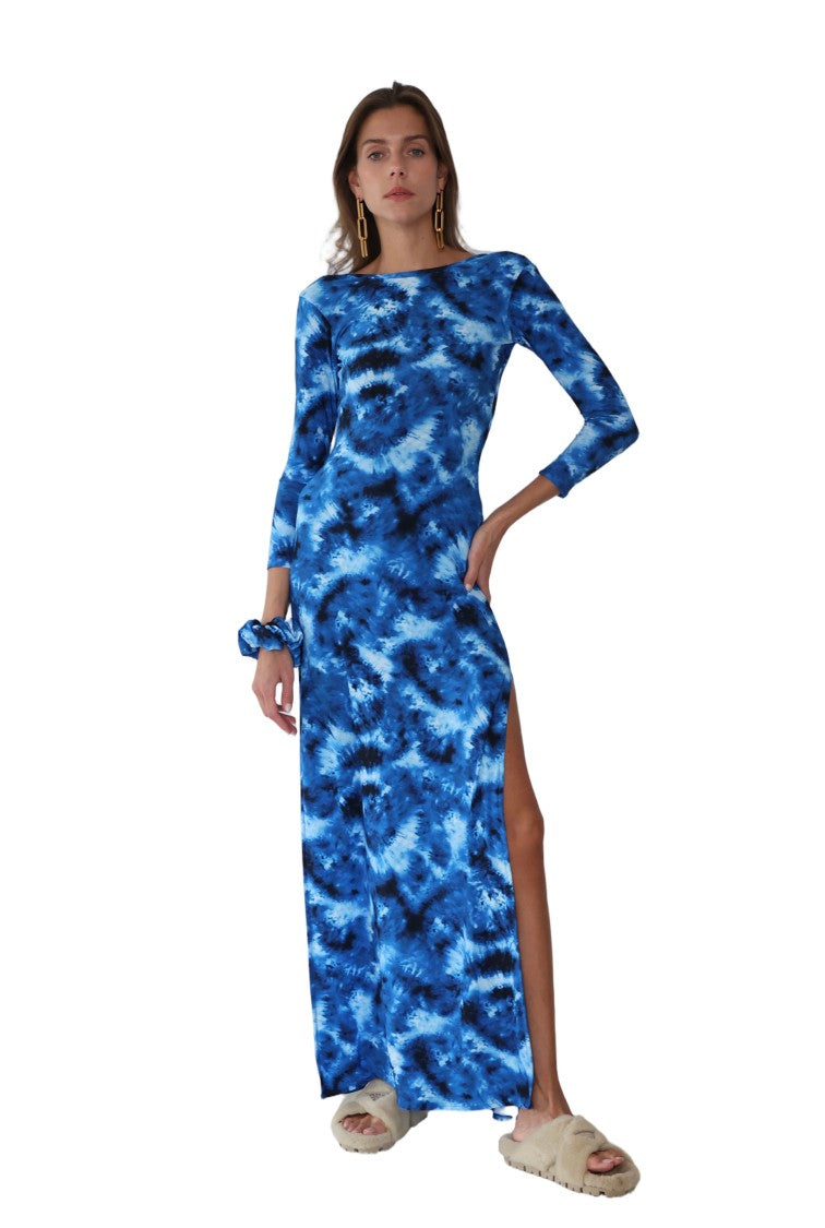 Hawa Made From Love Blue Abstract Maha Dress