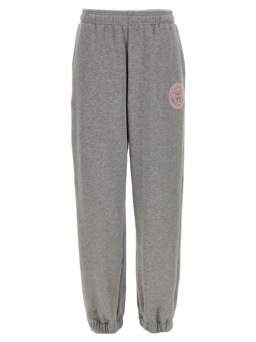 Versace Brushed Cotton Joggers With Embossed Logo