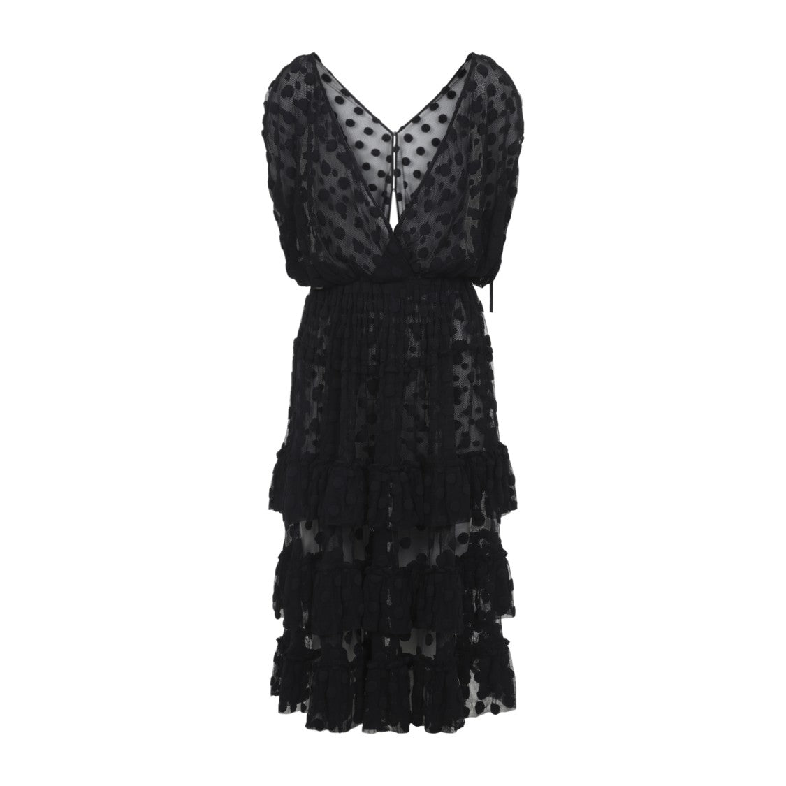 Dries Van Noten Black Tiered Midi Dress