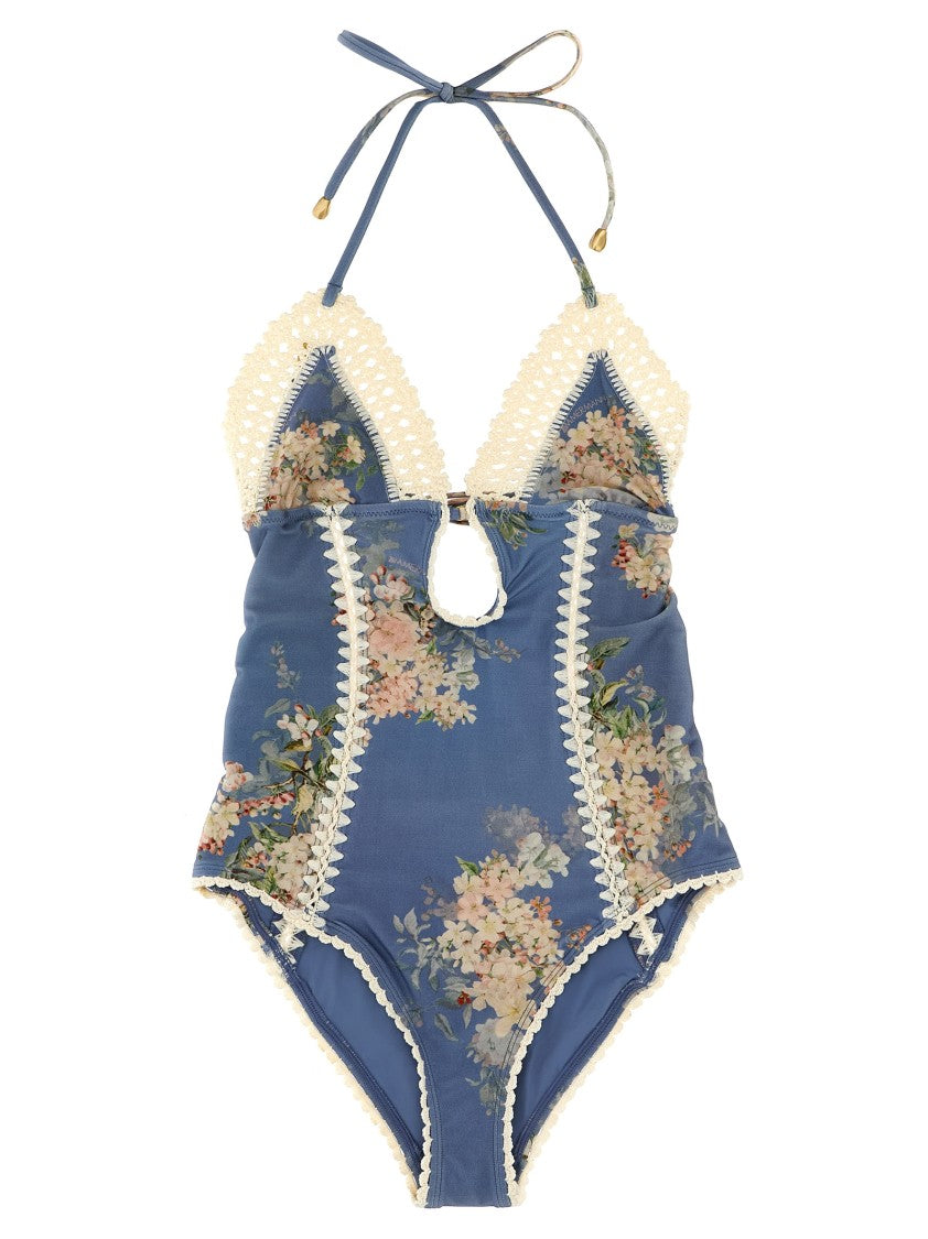 Zimmermann 'Cascadian Keyhole Crochet' One-Piece Swimsuit