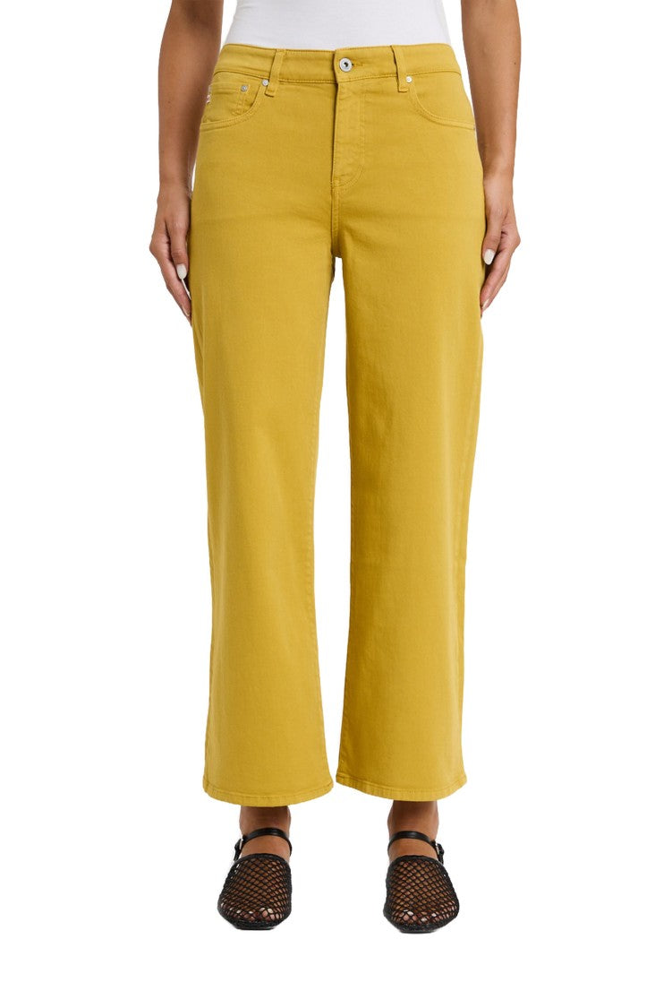 Ag Mustard Saige Wide Leg Crop Jeans