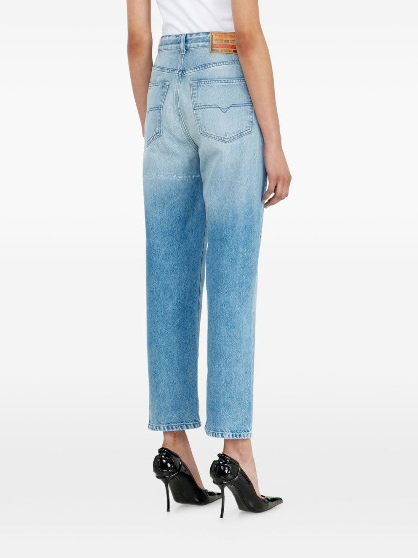 Diesel Light Blue Regular High Waist Straight Jeans