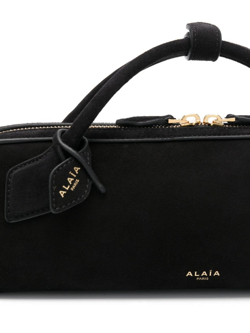 Alaïa Le Teckel Goatskin Suede Tubular Handle Clutch