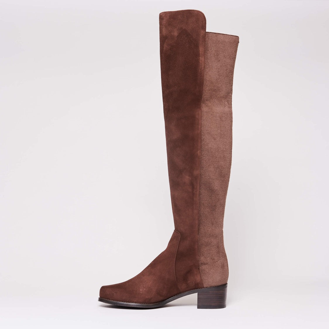 Stuart Weitzman Boot With Low Heel In Dark Brown Leather