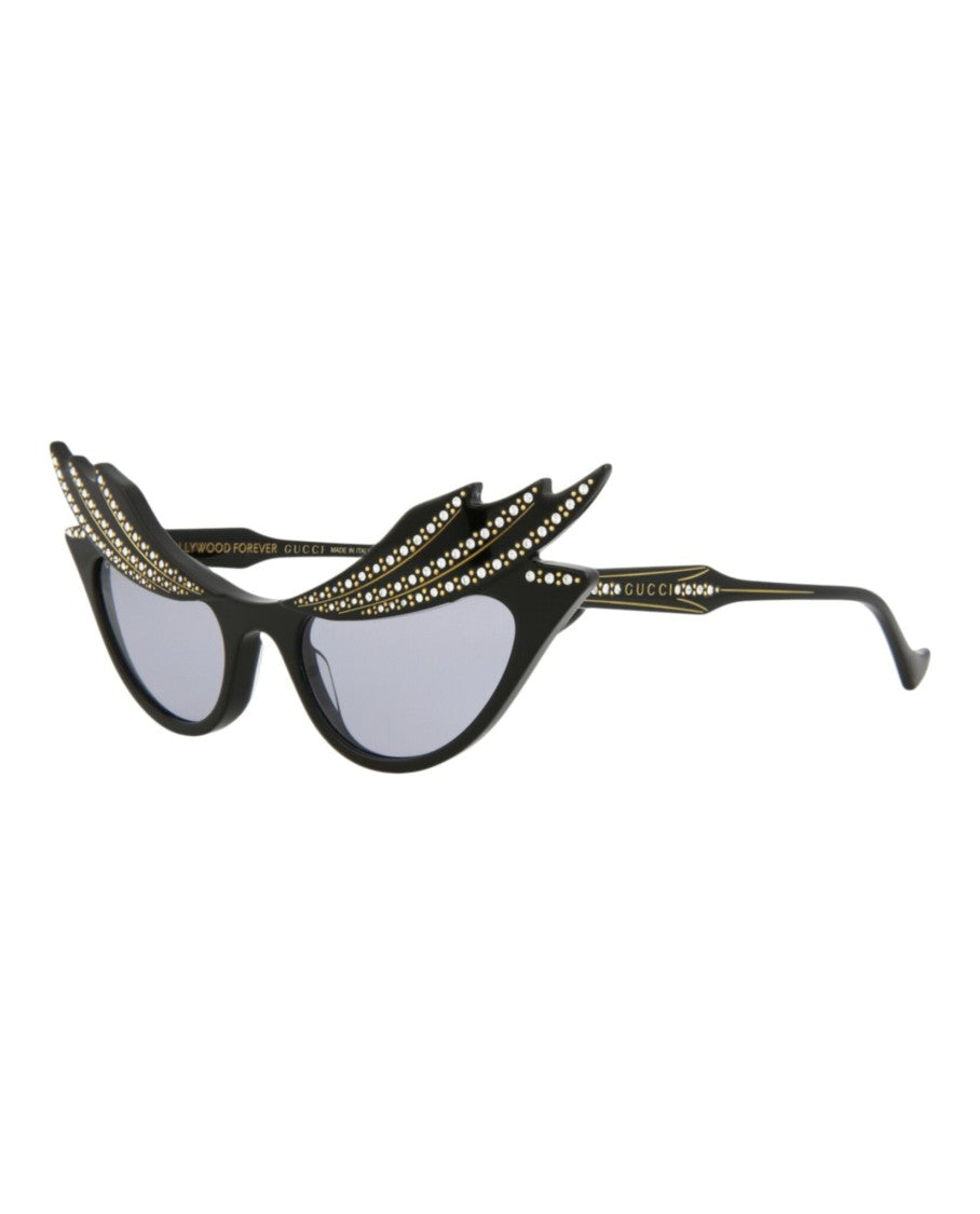 Gucci Cat Eye-Frame Acetate Sunglasses With Embellished Browline