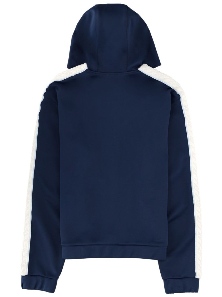 Casablanca Navy Blue Sleeve Stripes Hoodie