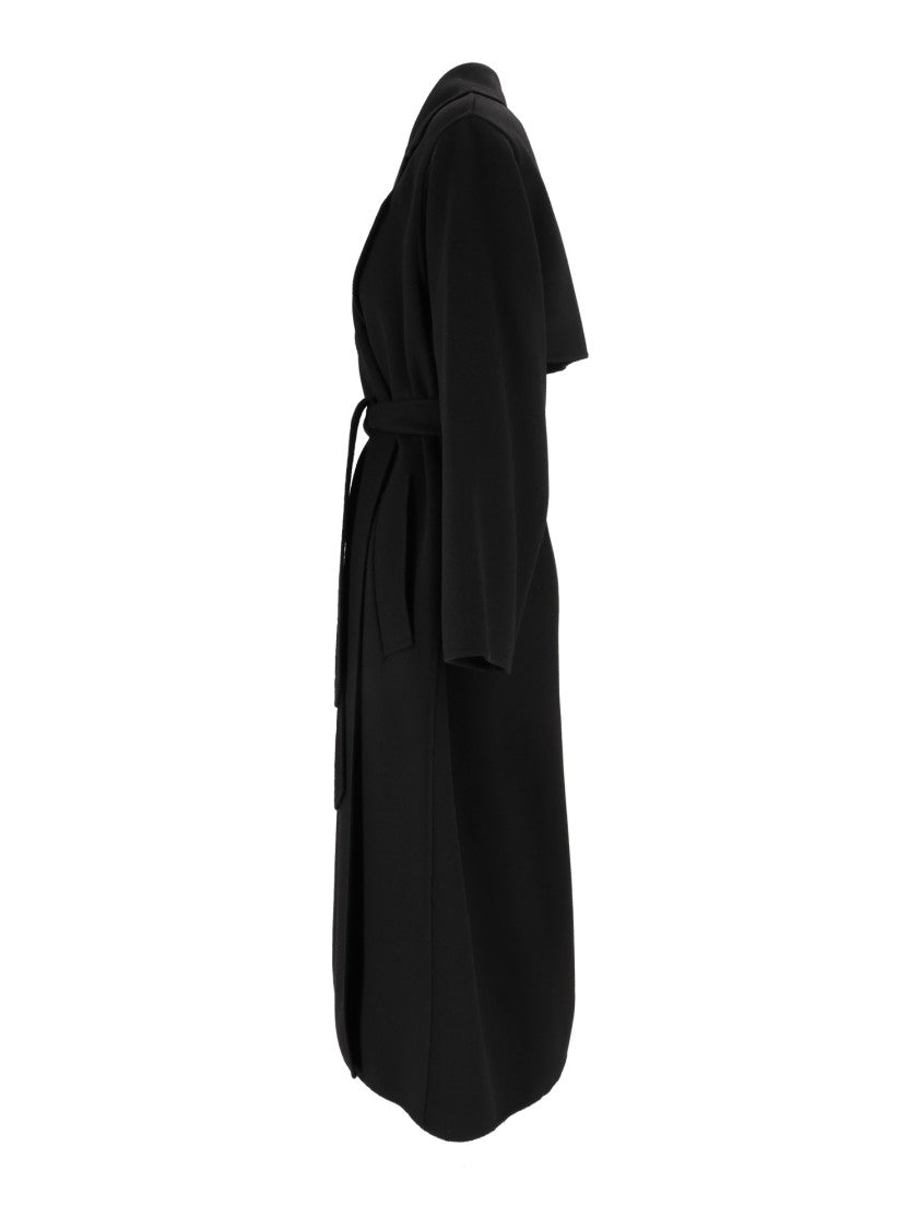 Max Mara Black Operoso Belted Wrap Coat