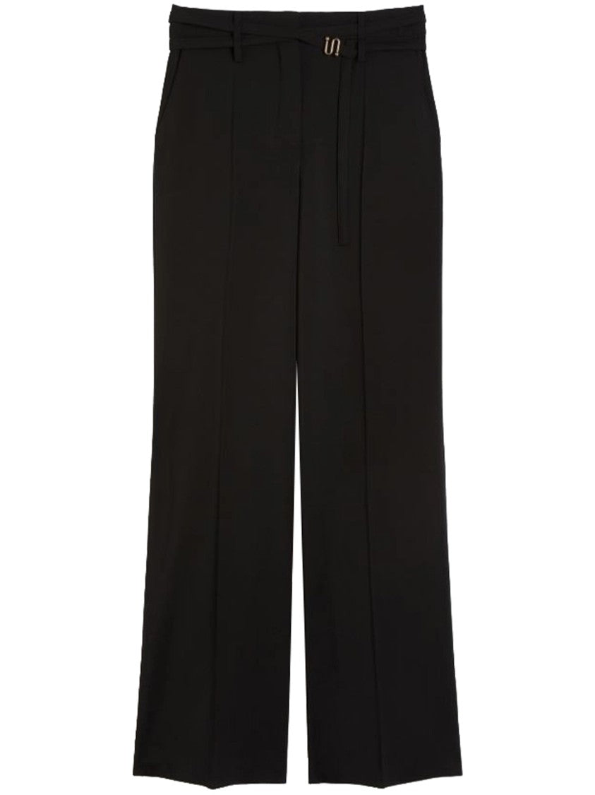 Sportmax Black Cera High-Waisted Wide-Leg Pants
