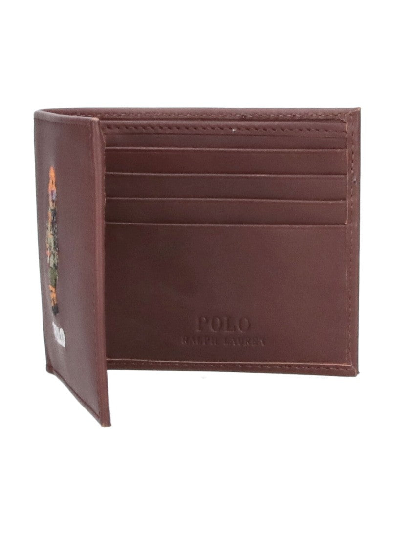 Polo Ralph Lauren Brown Leather Polo Bear Bi-Fold Wallet