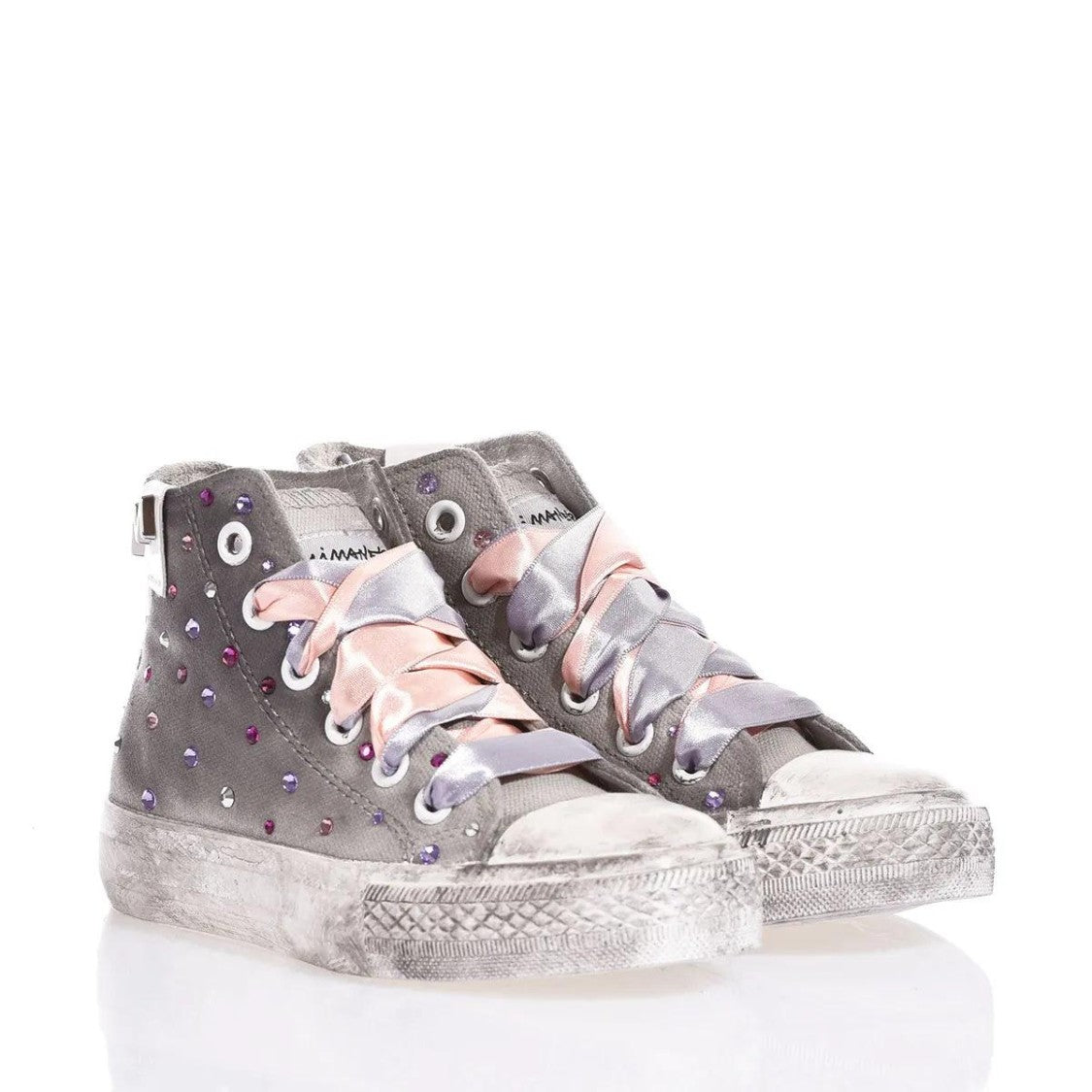 Mimanera High-Top Sneakers With Swarovski Crystal Embellishments