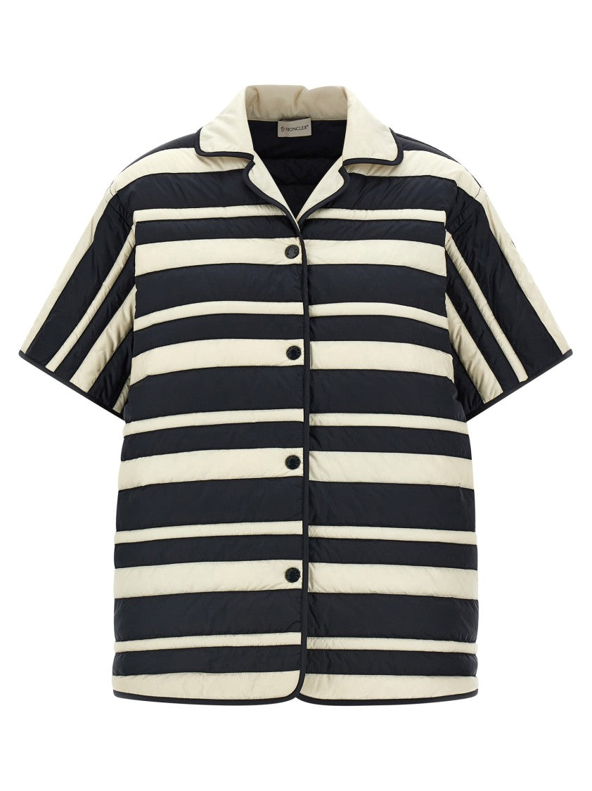 Moncler Comfort Fit Striped Shirt In Technical Fabric