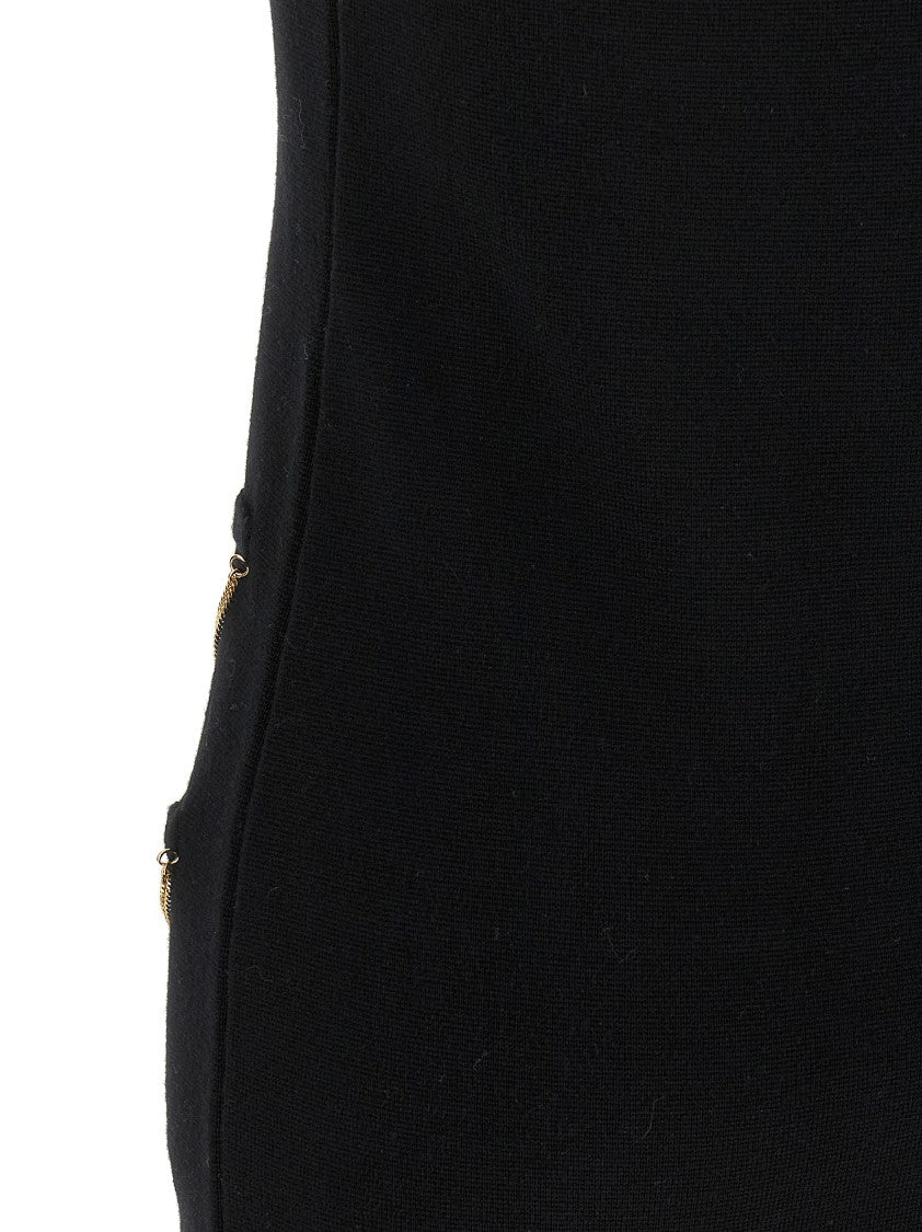 Moschino Merino Wool Mini Dress With Chain Detail