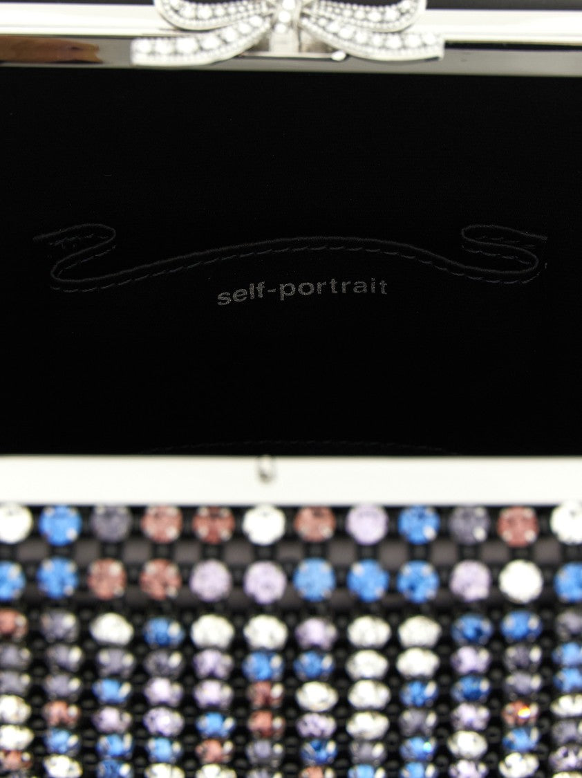 Self-Portrait 'Multi Crystal Chainmail' Mini Handbag