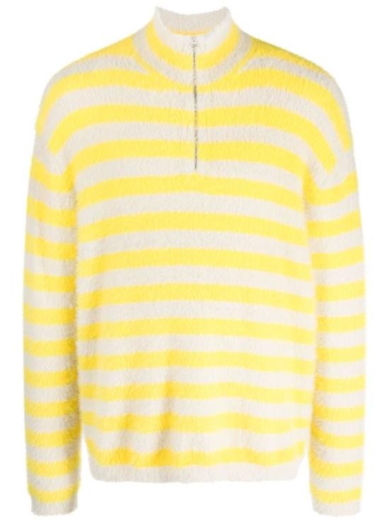 Sunnei Horizontal Stripe Long-Sleeve Sweater With High Neck And Zipper
