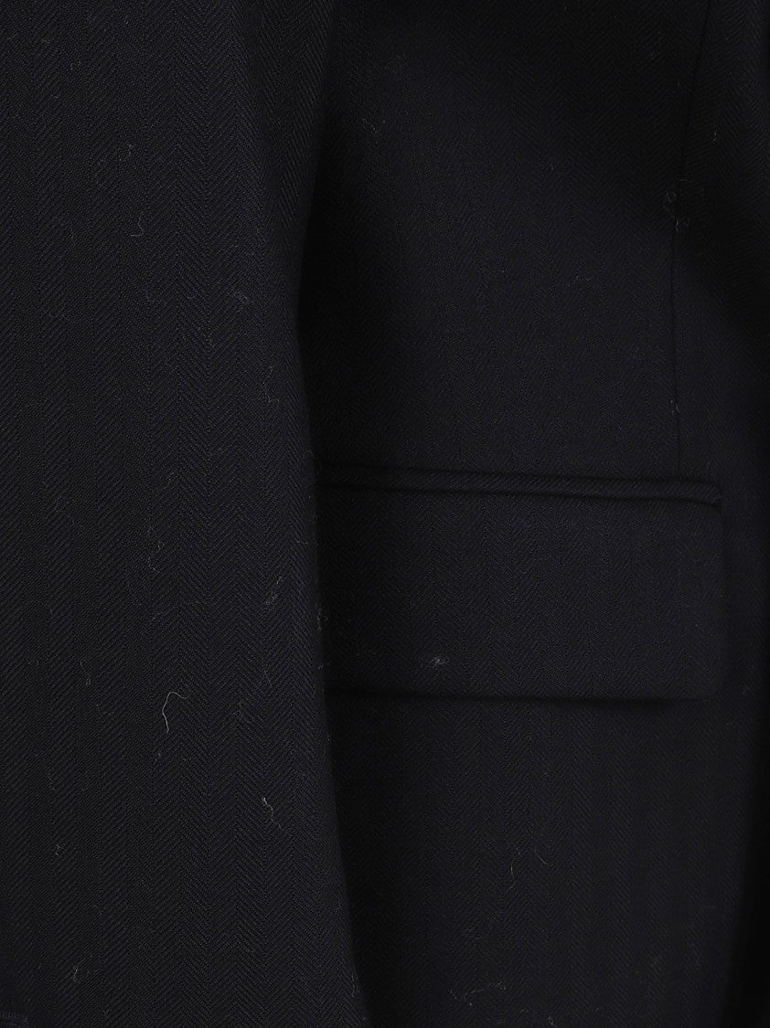 Dries Van Noten Dark Blue Double-Breasted Blazer