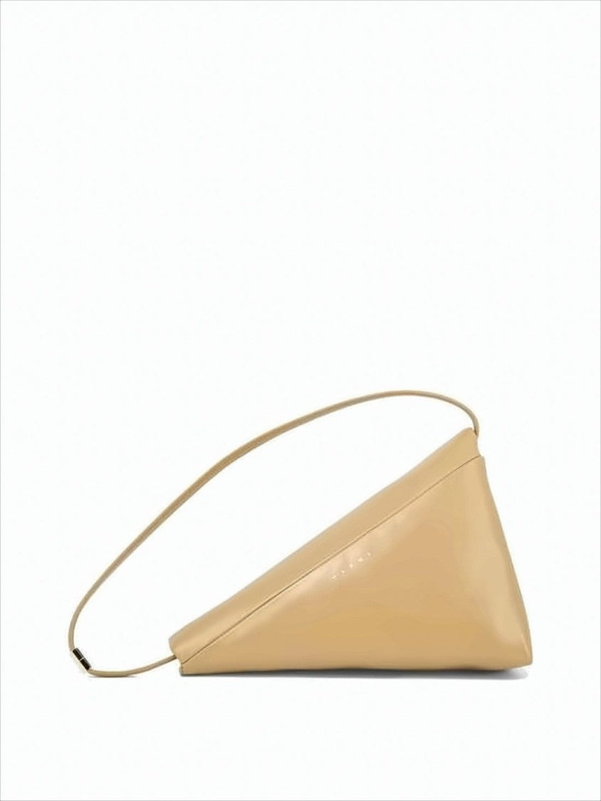 Marni Triangular Geometric Tote Bag In Smooth Calf Leather
