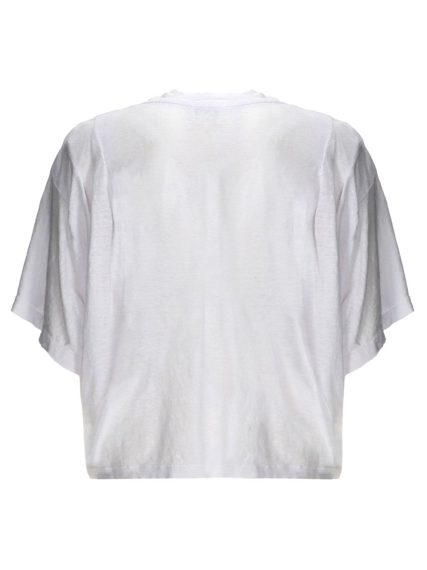 Isabel Marant Étoile Kyanza Cropped Pleated Linen T-Shirt