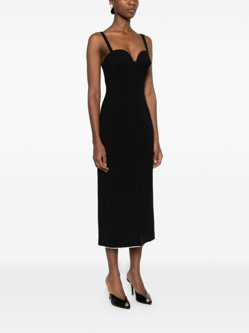 Givenchy Black Silk And Nylon Midi Dress