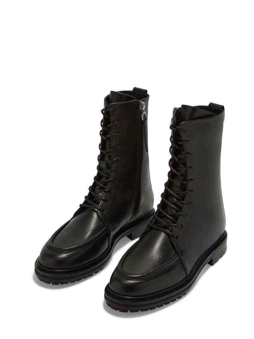 Aeydē Black Tate Lace-Up Rugged Sole Calf Leather Boots