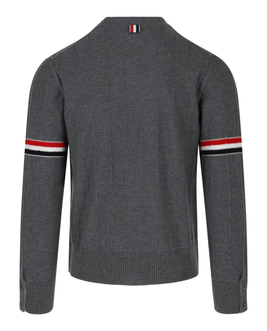 Thom Browne Wool Relaxed V-Neck Armband Cardigan
