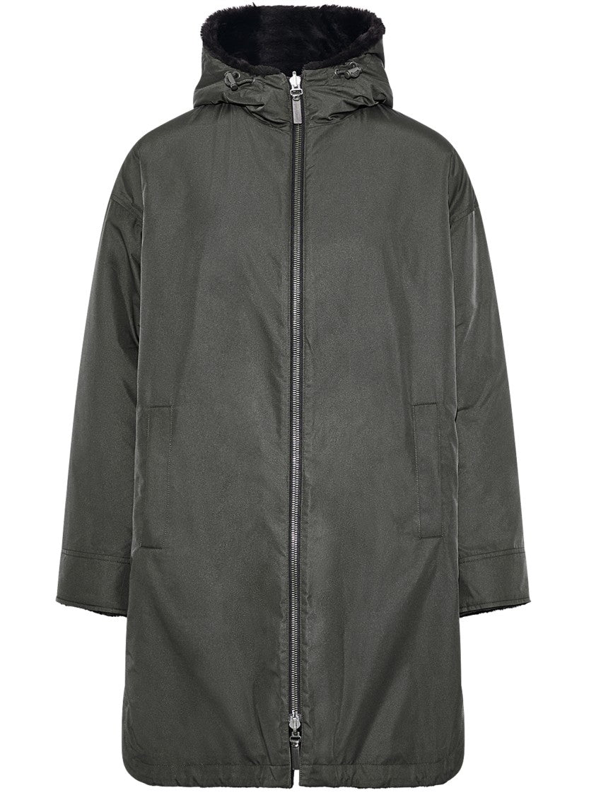 Yves Salomon Reversible Parka With Plush Faux Fur Lining