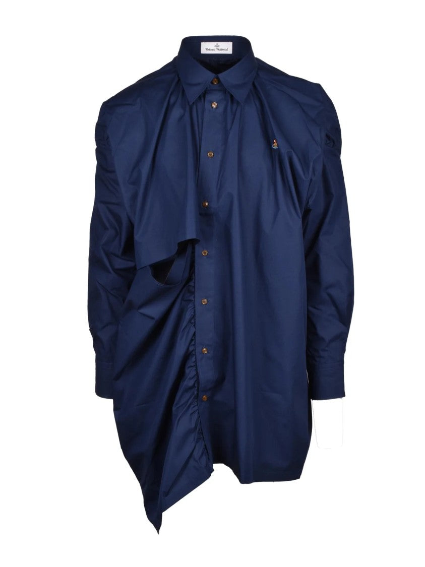 Vivienne Westwood Asymmetric Multicolor Overshirt With Modern Draped Design