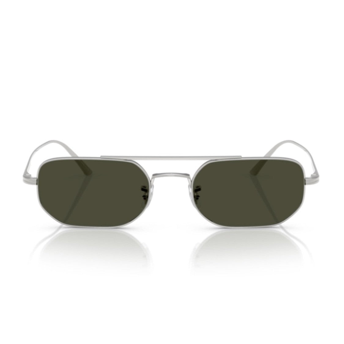 Oliver Peoples Argento Metal Rectangular Pilot Sunglasses