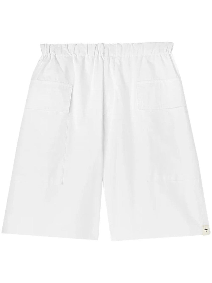 Jil Sander White Cotton Cargo Shorts